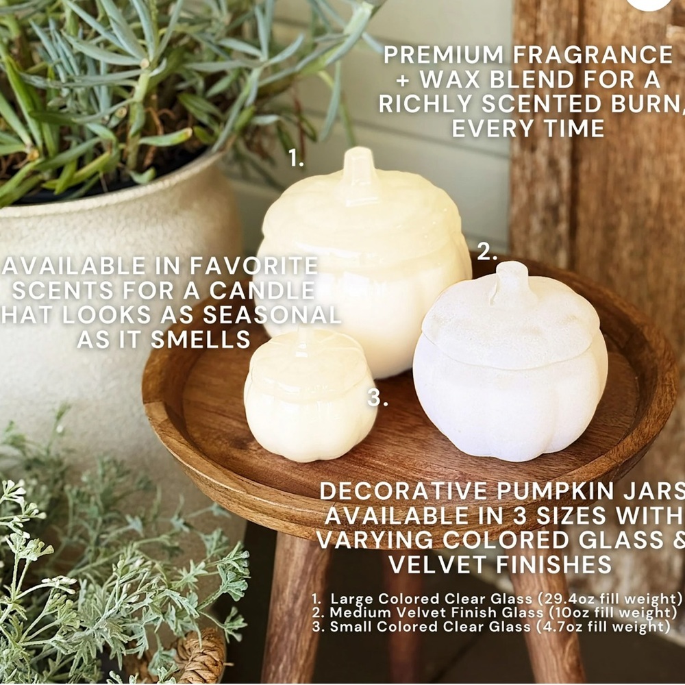 Better Homes & Gardens Salted Coconut Mahogany 3-Wick Glass Pumpkin 30oz Candle - Picture 4 of 13